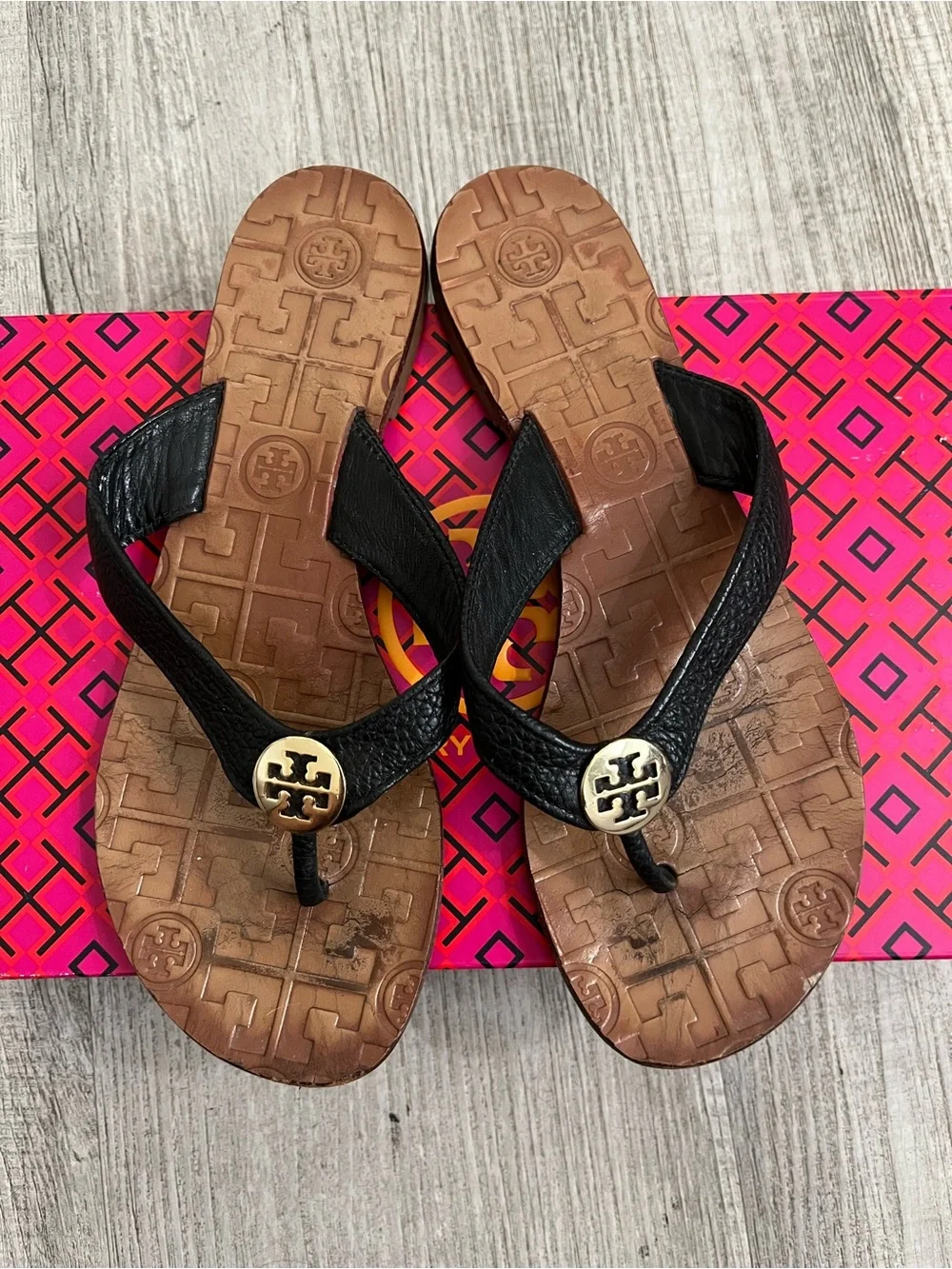 Tory Burch Black Leather Sandals